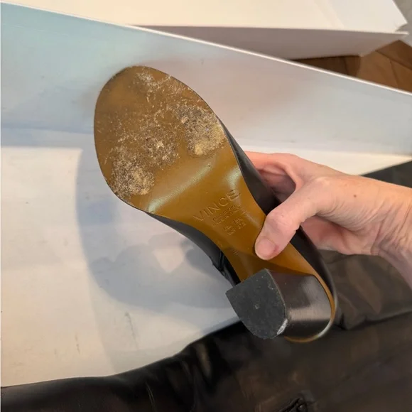 Vince Black Italian Leather Heeled Dempsey Boots - Picture 10 of 13